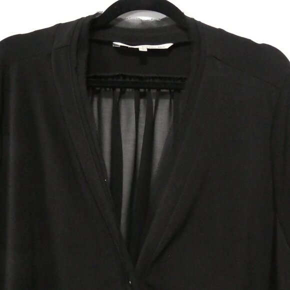RACHEL - RACHEL ROY | size 2X | Elegant Black Sheer Button-Down Blouse - Picture 4 of 14